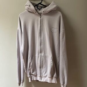 Fox Racing Light Gray Zip-Up Sweatshirt